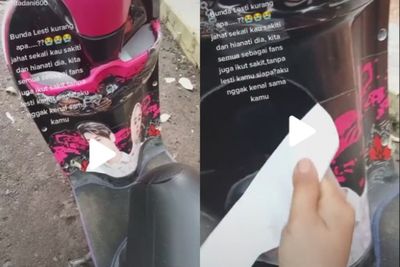Kecewa Berat, Penggemar Lesti Kejora Ini Buang Remas Stiker Rizky Billar dari Motornya!