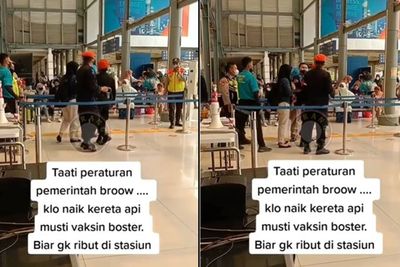 Viral, Penumpang KA Ribut dengan Petugas di Stasiun Pasar Senen, Diduga Belum Booster
