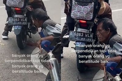 Viral, Diduga Anak Sekolahan Ogah Turun saat Isi Angin Ban, Netizen Meradang: Minim Adab!