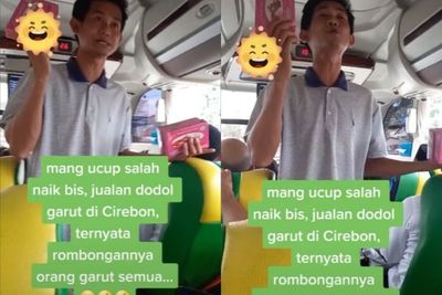 Penjual Dodol Garut Ini Jadi Banting Harga saat Tahu Penumpang Bus Rombongan Orang Garut