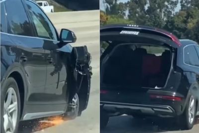 Wanita Ini Gak Sadar Kalau Mobilnya Berjalan dengan 3 Roda, Banyak Pikiran Kali Ya?