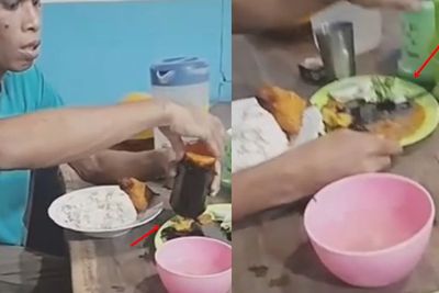 Apes! Pria Ini Niatnya Tuang Kecap Sedikit ke Sambal, Tapi Malah Tumpah Sebotol