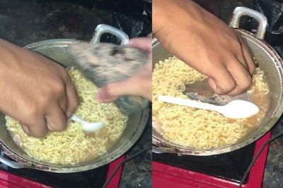 Lagi Camping, Pemuda Ini Sengaja Masukkan Batu saat Masak Mie Instan: Auto Gak Ditemenin