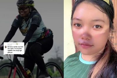 12 Hari Gowes dari Jakarta ke Lombok, Perubahan Wajah Wanita Ini Bikin Netizen Syok
