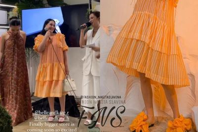 Gaya Nagita Slavina Pakai Blouse Mirip Salmon, Netizen: Perpaduan Salmon dan Jeruk