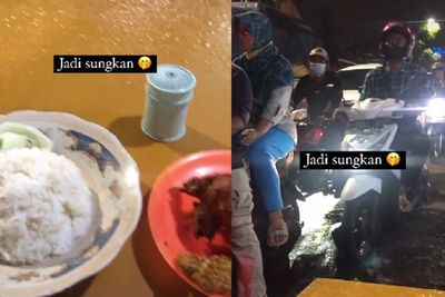 Momen Pria Makan di Warung Pinggir Jalan Bikin Netizen Heran: Lawak Bener!