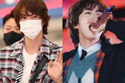 Potret Jin BTS Tiba di Bandara Incheon Usai Bawakan The Astronaut Bareng Coldplay