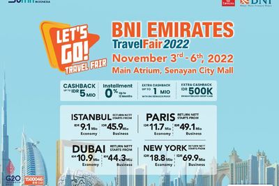 Yuk Buruan! Promo BNI Emirates Travel Fair 3-6 Nov 2022 Ngasih Cashback hingga Rp5 Juta