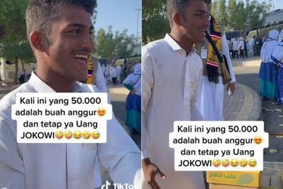 Viral Pedagang di Makkah Jualan Anggur Sambil Sebut Nama Presiden Jokowi, Auto Laris!