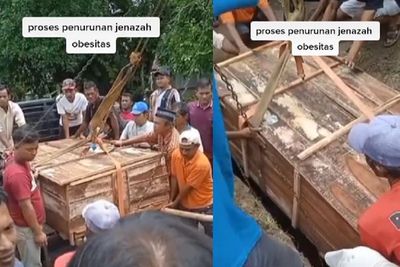 Viral Pemakaman Jenazah Obesitas 180 Kg, Diantar Pakai Pick Up, Diturunkan dengan Katrol