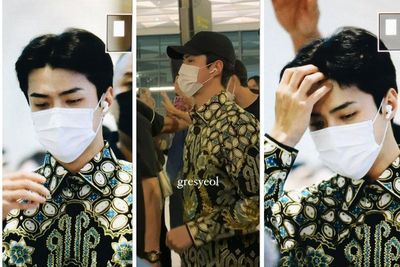 Heboh Sehun EXO Pakai Batik saat Balik ke Korea, Mode Mas-Mas Mau Kondangan