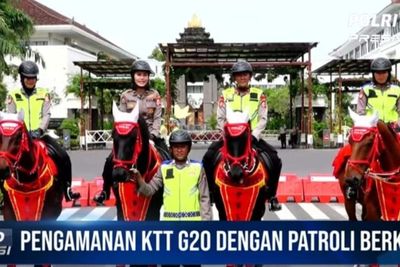 Keren! Pasukan Polisi Berkuda Dikerahkan Amankan KTT G20