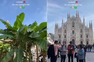 Liburan ke Eropa, WNI Ini Kaget Lihat Pohon Pisang Tumbuh di Depan Katedral Milan