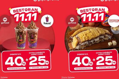 Kumpulan Promo 11.11 GoFood Makanan dan Minuman, Banyak Diskon!