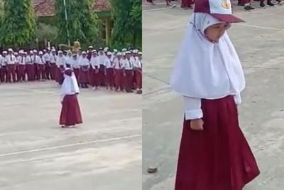 Salut! Gadis Cilik Ini Jadi Pemimpin Upacara di Sekolahnya, Mentalnya Dipuji Warganet