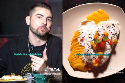 Lagi Nyantap Mango Sticky Rice, Bule Ini Malah Bandingkan sama Nasi Uduk khas Indonesia