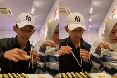 Tak Pandai Pakai Sumpit, Pria Ini Comot Sushi Pakai Tangan, Endingnya Bikin Ngakak