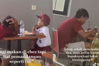 Viral Video Ayah Pura-pura Tidur saat Anaknya Asyik Makan, Endingnya Bikin Mewek!