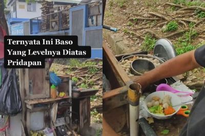 Viral Pedagang Bakso ala Vrindavan, Gerobaknya Berantakan tapi Rasa Baksonya Maknyus!