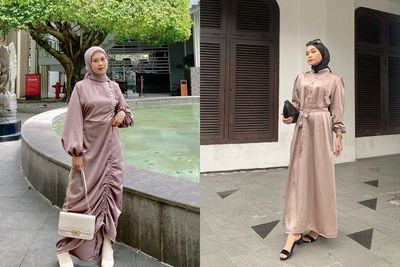 5 Model Gaun Bridesmaid Satin Polos Hijab, Simple dan Elegan!