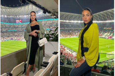 Intip Gaya Glamor Pacar Ronaldo, Georgina Rodriguez Berpose di Stadion Nonton Piala Dunia