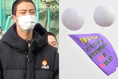 ARMY Pasang Spanduk Sambut Jin BTS di Pendaftaran Wamil Hari Ini