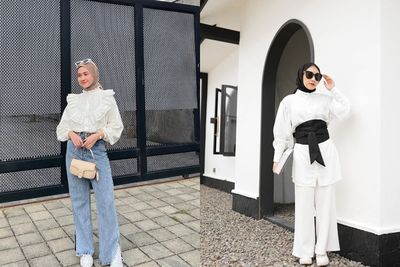 5 OOTD Kemeja Putih dengan Celana dan Rok untuk Wanita Berhijab