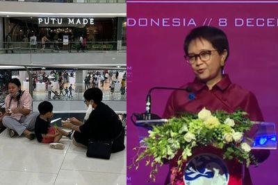 Terciduk! Menlu Retno Ngemper di Mall Sambil Momong Cucu, Potretnya Bikin Netizen Heran