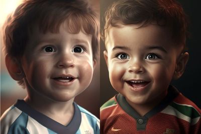 Seniman AI Sulap Wajah Lionel Messi dan Cristiano Ronaldo Jadi Bocil, Gemoy Banget!