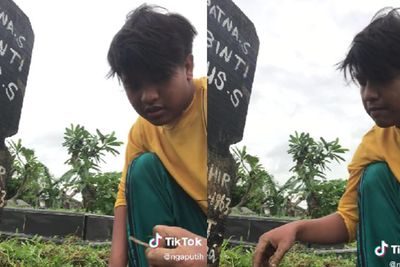 Sedih! Pemuda Ziarah ke Makam Ibu sambil Ngadu Dipandang Rendah Keluarga: Pengen Ikut Emak