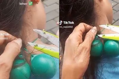 Ngakak! Permainan Lato-Lato Nyangkut di Leher Bocah, Emaknya Auto Marah: Angel Tenan
