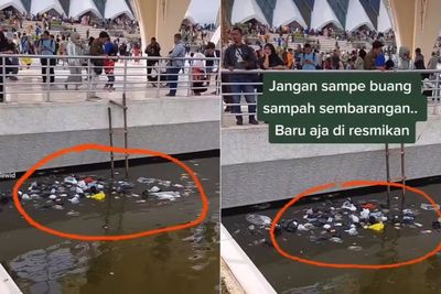 Baru Diresmikan Minggu Lalu, Masjid Al Jabbar Bandung Penuh dengan Sampah