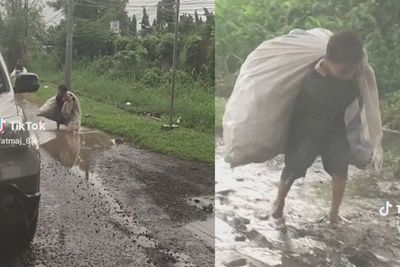 Bocah Pemulung Pikul Karung Lebih Besar dari Tubuhnya, Tak Pakai Sandal Didoakan Sukses