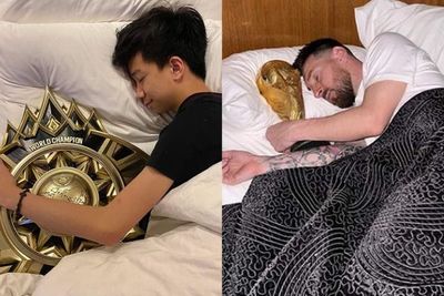 Ikuti Gaya Lionel Messi, ECHO Sanford Tidur Sambil Peluk Piala M4 World Championship!