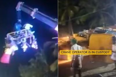 Detik-detik Mengerikan Crane di Festival India Jatuh, 4 Orang Tewas
