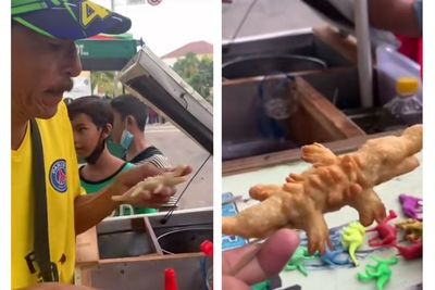 Terniat! Bapak Ini Mengukir Cireng Buaya, Hasilnya Curi Perhatian Netizen