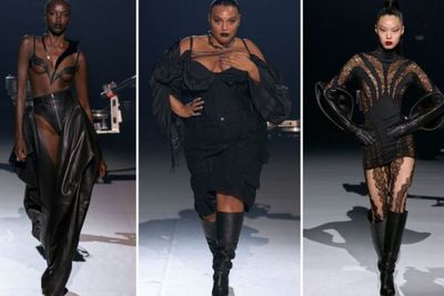 Thierry Mugler Bawa Kegelapan Lewat Busana Serba Hitam dari Kulit hingga Renda