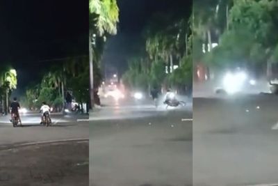 Pria Ini Jatuh dan Senggol Motor Lain saat Balap Liar, Netizen Geram