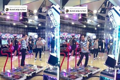 Keren! Bapak Ini Jago Banget Dance Sambil Main Pad Pump It Up, Netizen: Anak Bunda Corla