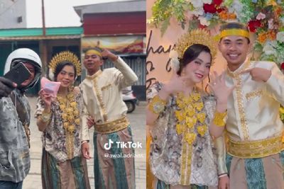 Viral! Momen Kocak Pasangan Terima Paket saat Lamaran, Kurir Sampe Diajak Selfie