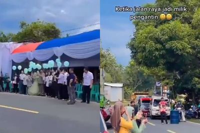 Viral Momen Prosesi Pengantin Lepas Balon Bikin Repot, Pengguna Jalan Terpaksa Berhenti