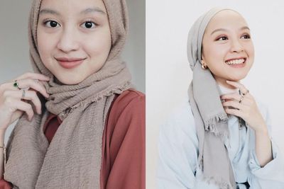 Style Hijab ala Gita Savitri yang Bahas Childfree & Anti Aging, Ada Pashmina hingga Turban