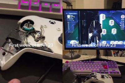 Frustasi Main FIFA 23, Pria Ini Hancurkan Gaming Setupnya: Pasti Kalah Terus Nih!