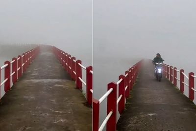 Viral Jembatan Cinta Situ Cileunca Berkabut Bikin Bergidik, Berasa Masuk Gerbang Surga