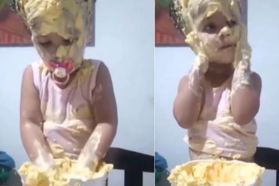 Ngakak Banget! Bocah Ini Santai Maskeran Sekotak Mentega, Muka Rambut Belepotan Semua