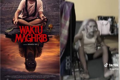 Momen Pemeran Hantu di Film Waktu Maghrib Kesurupan Hantu, Meraung Kayak Zombie