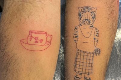 Kenang Kakek-Neneknya, Pria Ini Bikin Tato Cangkir dan Harimau: Apa Maknanya?