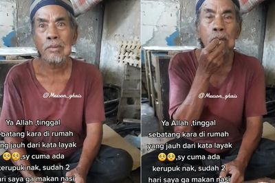 Kisah Pilu Kakek Tua Hidup Sebatang Kara, Cuma Makan Kerupuk untuk Bertahan Hidup