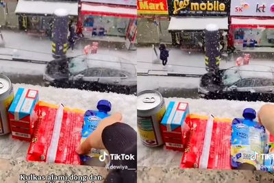 Enggak Butuh Kulkas, Wanita Ini Bekukan Makanan dan Minuman di Luar Jendela Pakai Salju