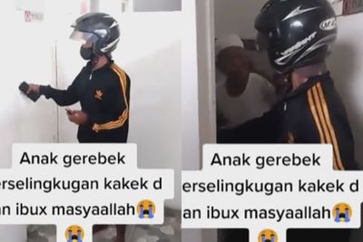 Viral! Pria Grebek Ibu Selingkuh dengan Kakek-kakek, Diduga Mesum di WC SPBU